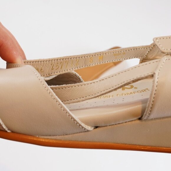 SAS Caress Cross Strap Wedge Sandal Bone White Tripad Comfort - Size 8 - Picture 6 of 6